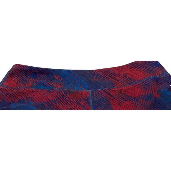 BCG HIGH-RISE FULL-LENGTH LEGGINGS, WOMENS, L, RED & NAVY BLUE ABSTRACT PATTERN - Picture 2 of 8